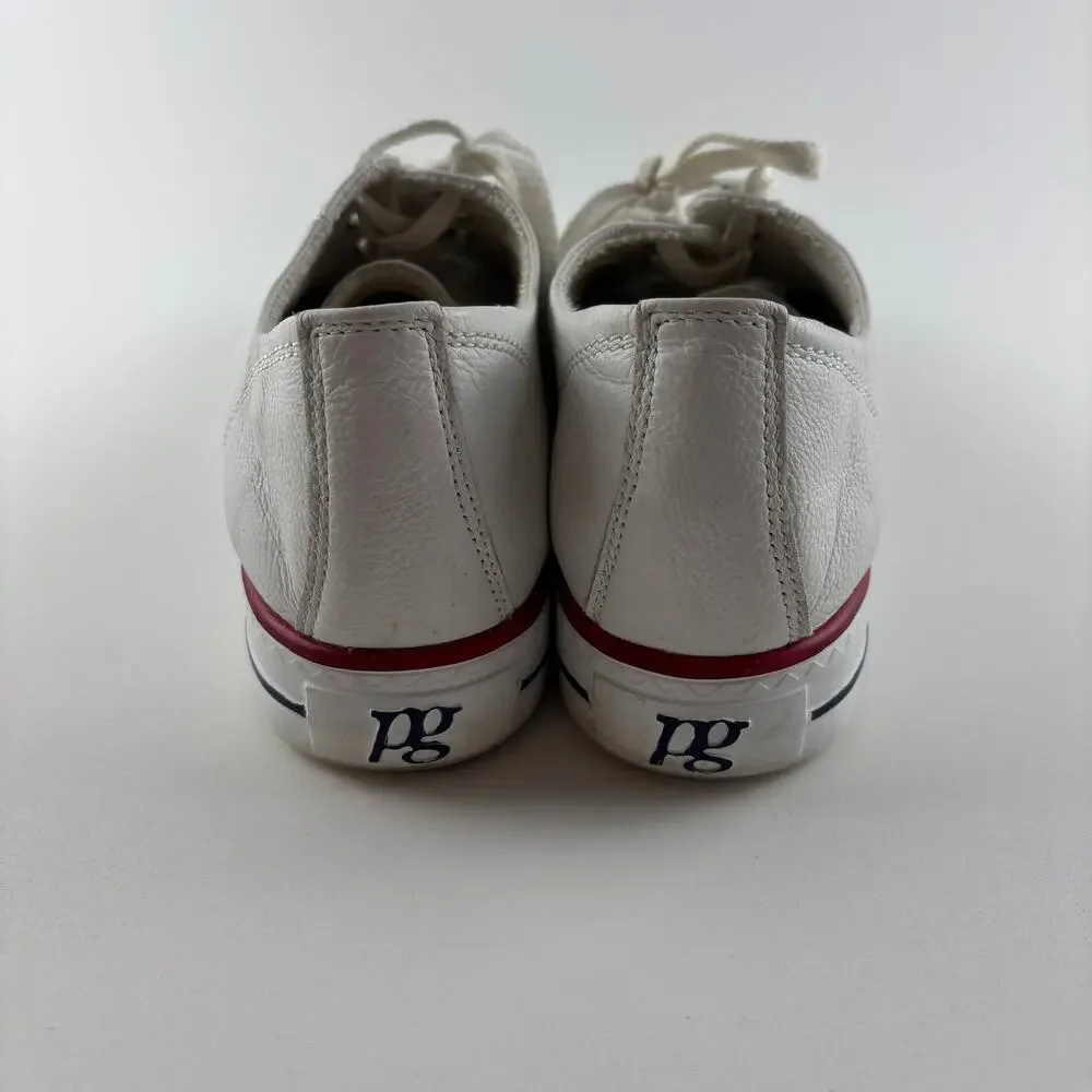 Paul Green White Leather Sneakers Sz 8 Lace Up Casual Shoes - Picture 4 of 8